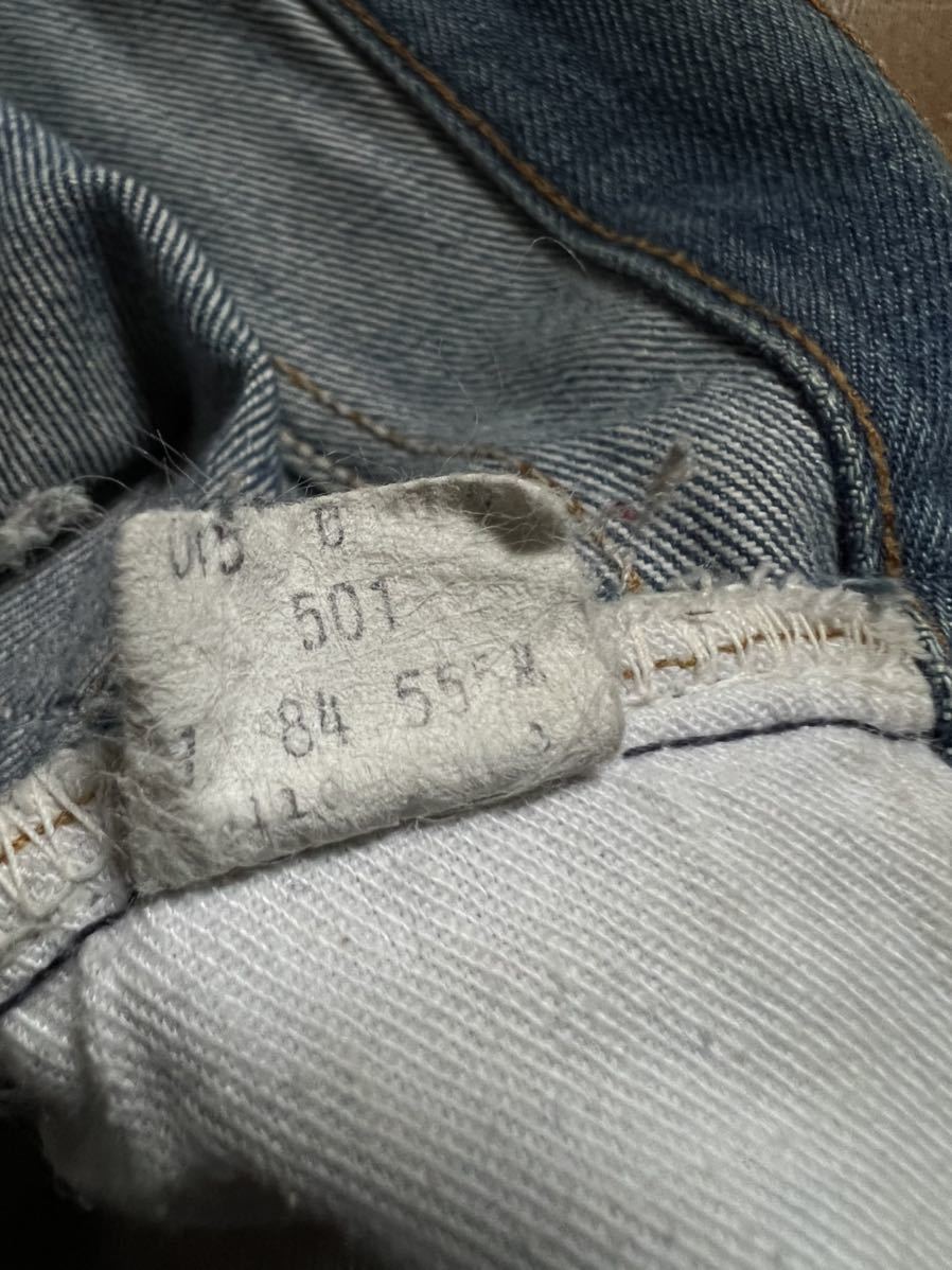 80s LEVIS 501 赤耳 ボタン裏刻印555 鬼ヒゲ 蜂の巣 バレンシア製