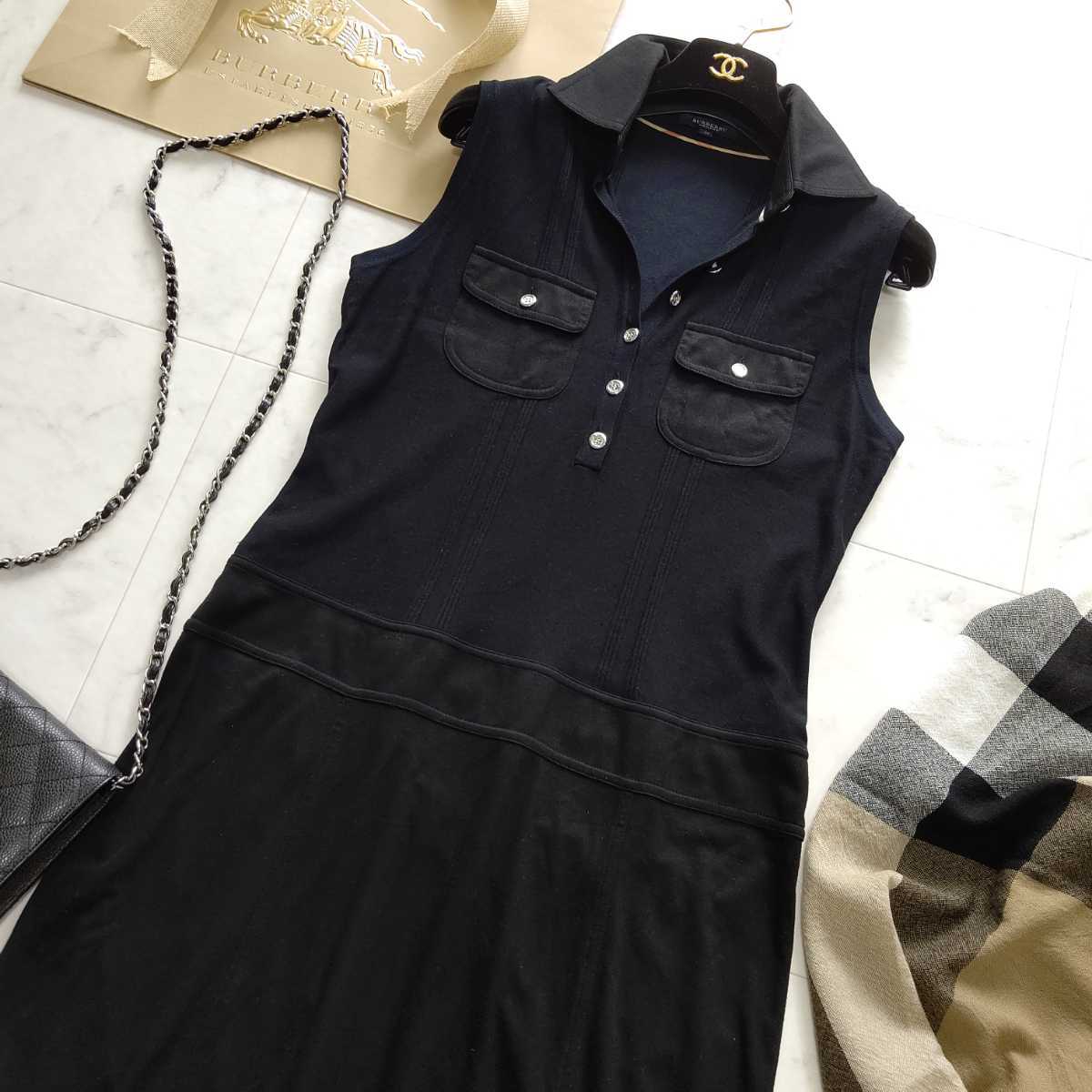 Burberry London ワンピース　レディース　サイズ40（L）ブラック 大きいサイズ 美品 BURBERRY LONDON バーバリーロンドン ワンピース