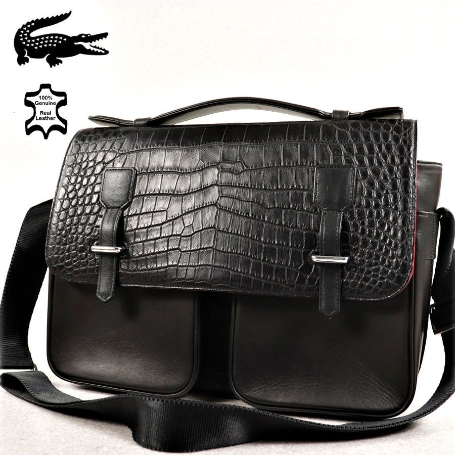 美品 最高級 ビジネスバック クロコダイルレザー ショルダーバッグ（美  