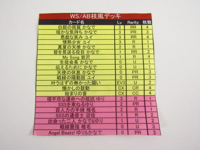 ヴァイスシュヴァルツ Angel Beats 枝風デッキ▽A8492 Angel ヴァイス
