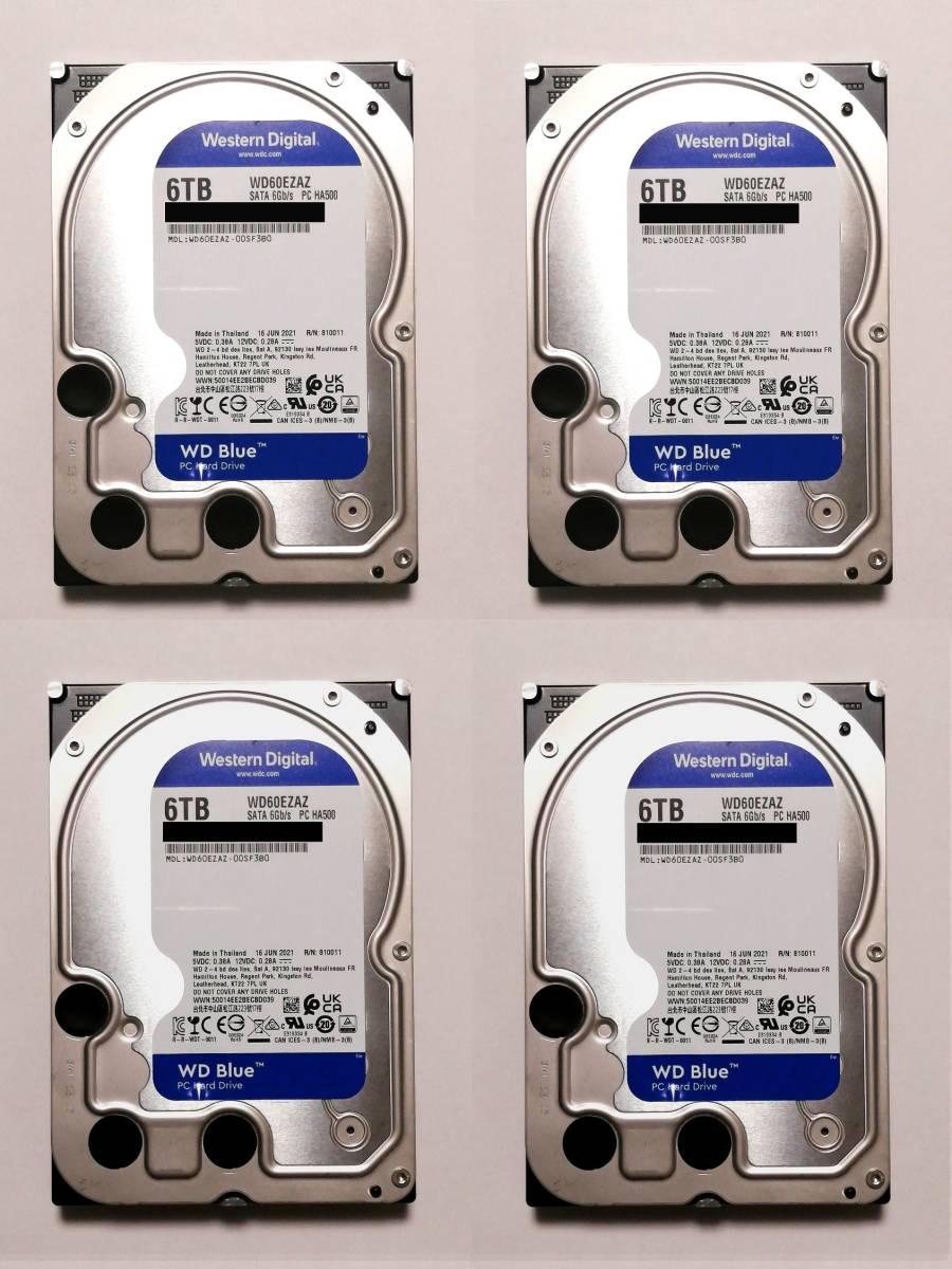 2台セット】Western Digital HDD 6TB WD60EZAZ 正常/2台セット】WD