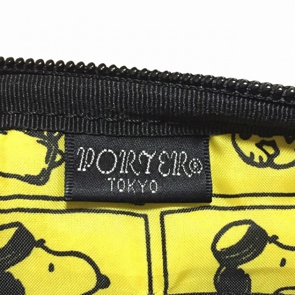 ポーター PORTER/吉田 長財布 - ナイロン 黒×マルチ ラウンド