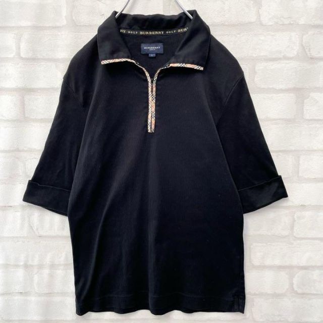 大人気】BURBERRY GOLF ノバチェック ハーフジップ ポロシャツ