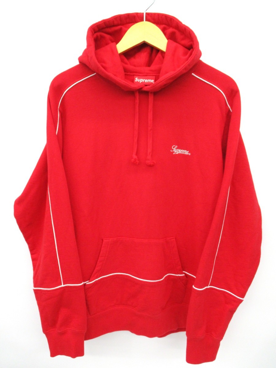 Supreme (シュプリーム) 18SS PIPING HOODED SWEATSHIRT HOODIES パイピング パーカー フーディー スエット M 赤 レッド /036
