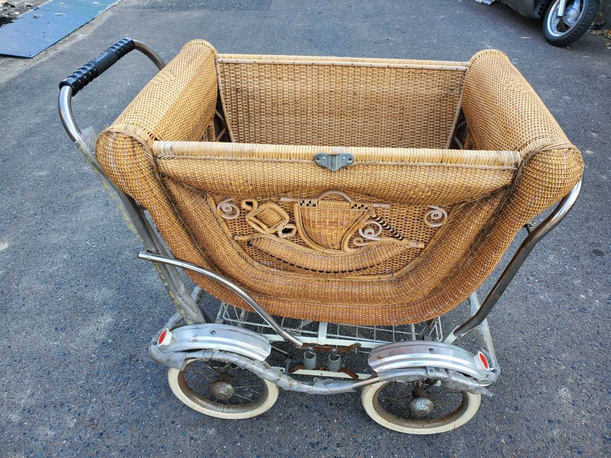 荷車 台車 乳母車 昭和レトロ 鉄製 サビ 引き取り大歓迎 引き取り限定 special 昭和レトロ乳母車(木工、竹工芸)｜売買された