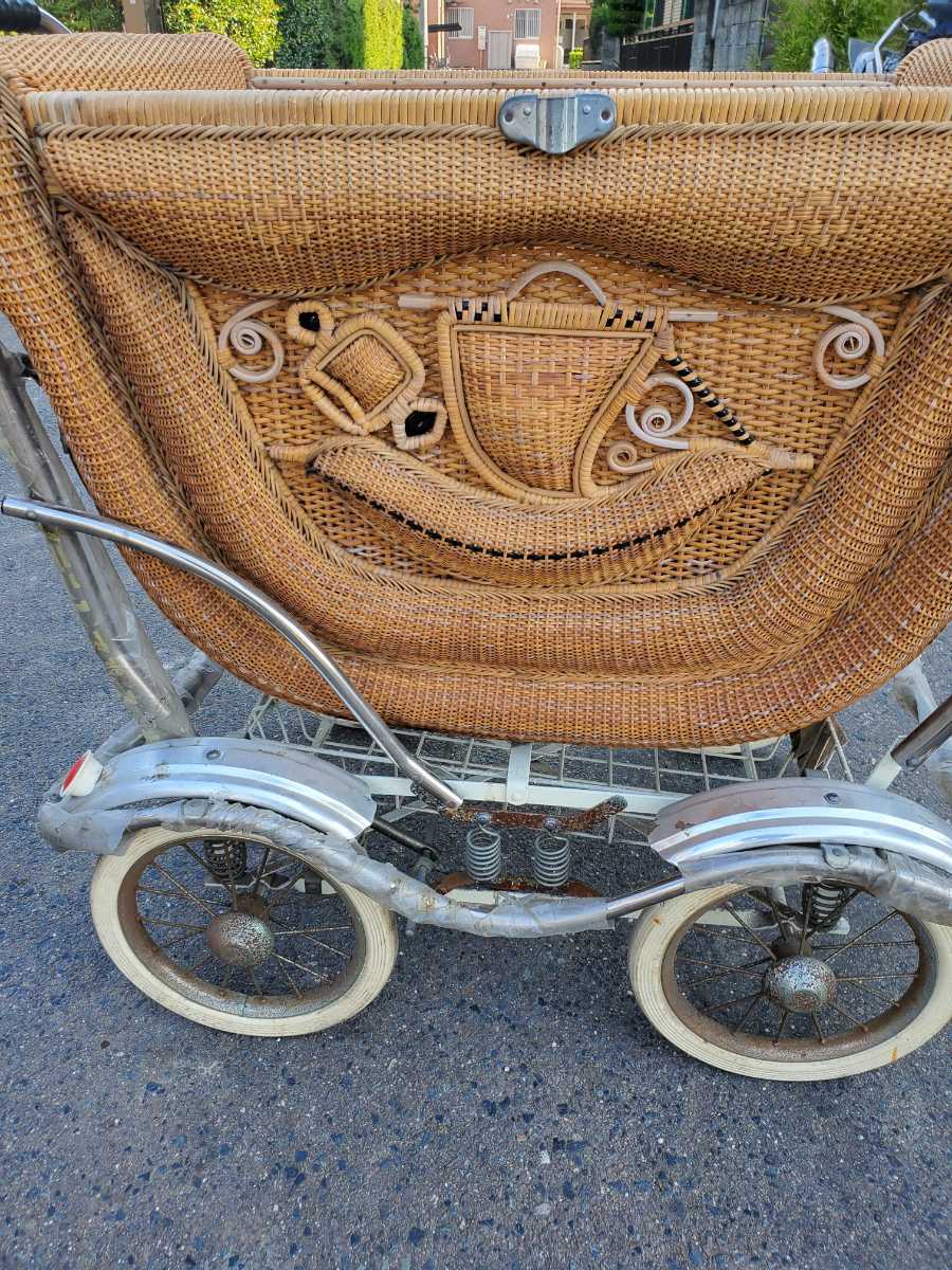 荷車 台車 乳母車 昭和レトロ 鉄製 サビ 引き取り大歓迎 引き取り限定 special 昭和レトロ乳母車(木工、竹工芸)｜売買された