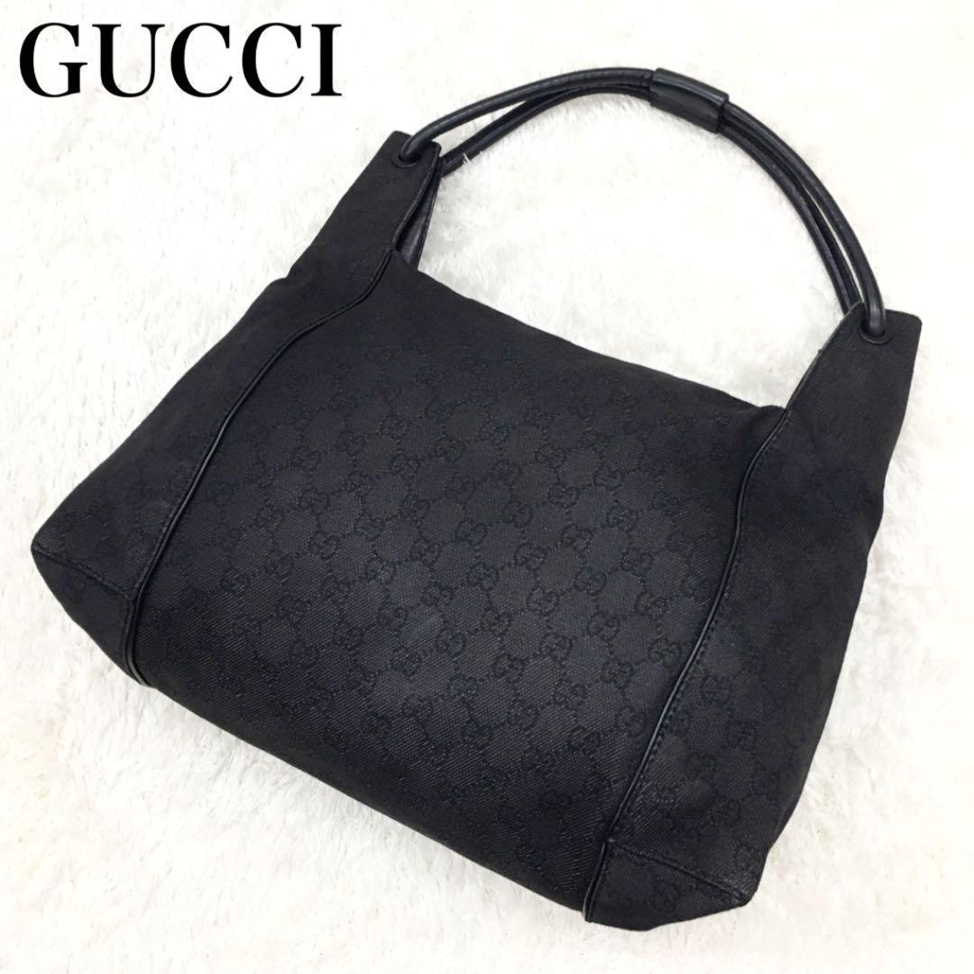 レザー バッグキャンバス グッチショルダーバッグ黒 レディース GUCCI