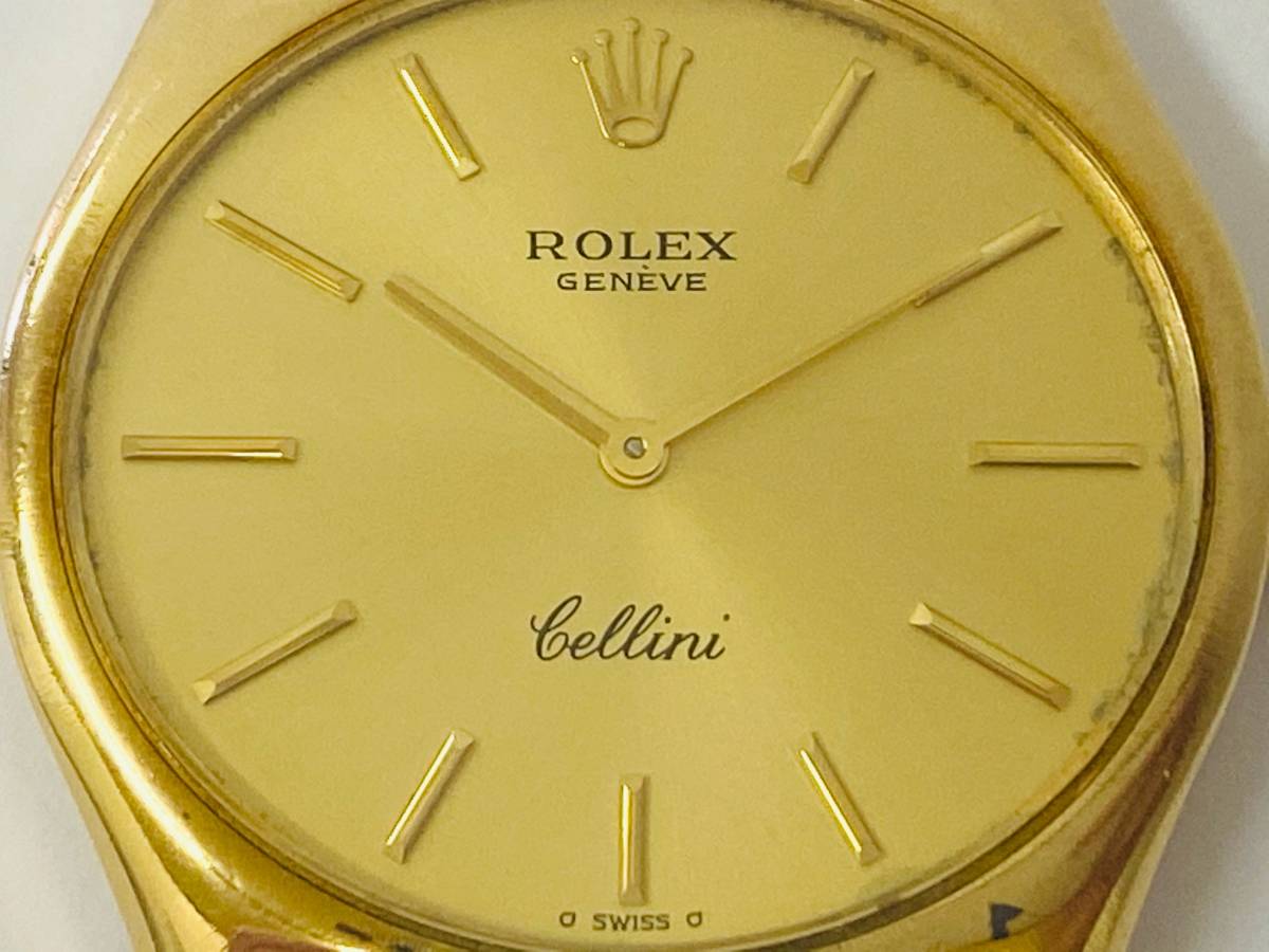 ♪ 1円～ ROLEX ロレックス Cellini チェリーニ K18YG 18金無垢 メンズ 
