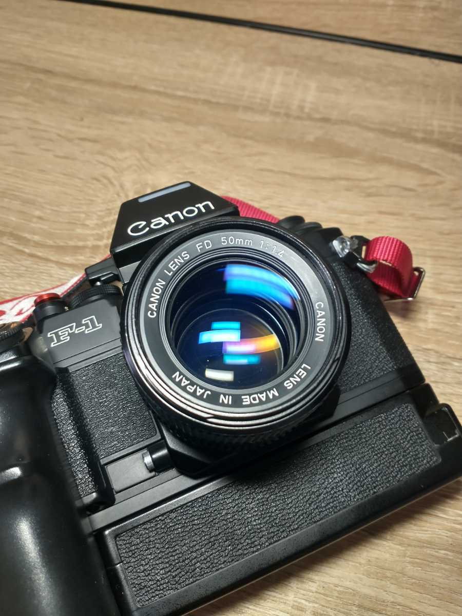 Canon NEW F-1 AEファインダー美品 元箱付＋New FD50mm f1.4 各部動作 