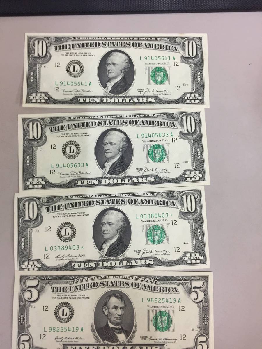 海外紙幣 米ドル札 まとめ 10ドル紙幣 3枚 5ドル1枚 アメリカ Usa 品 世界 売買されたオークション情報 Yahooの商品情報をアーカイブ公開 オークファン Aucfan Com
