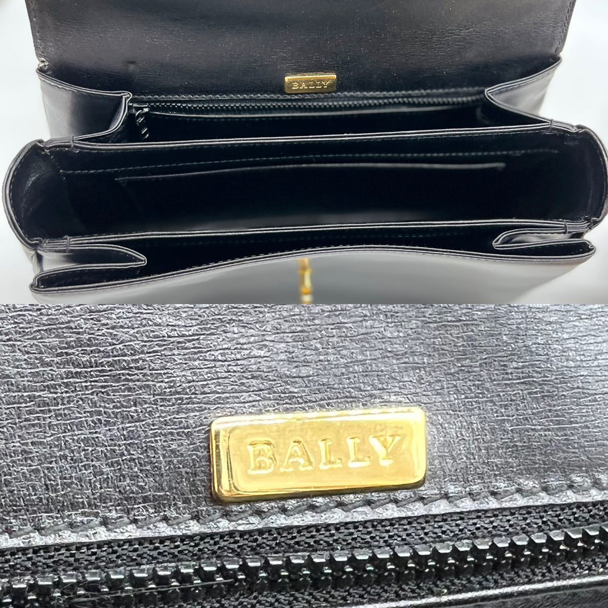 極美品○1円○BALLY バリー ボックスカーフ ハンドバッグ ゴールド金具  