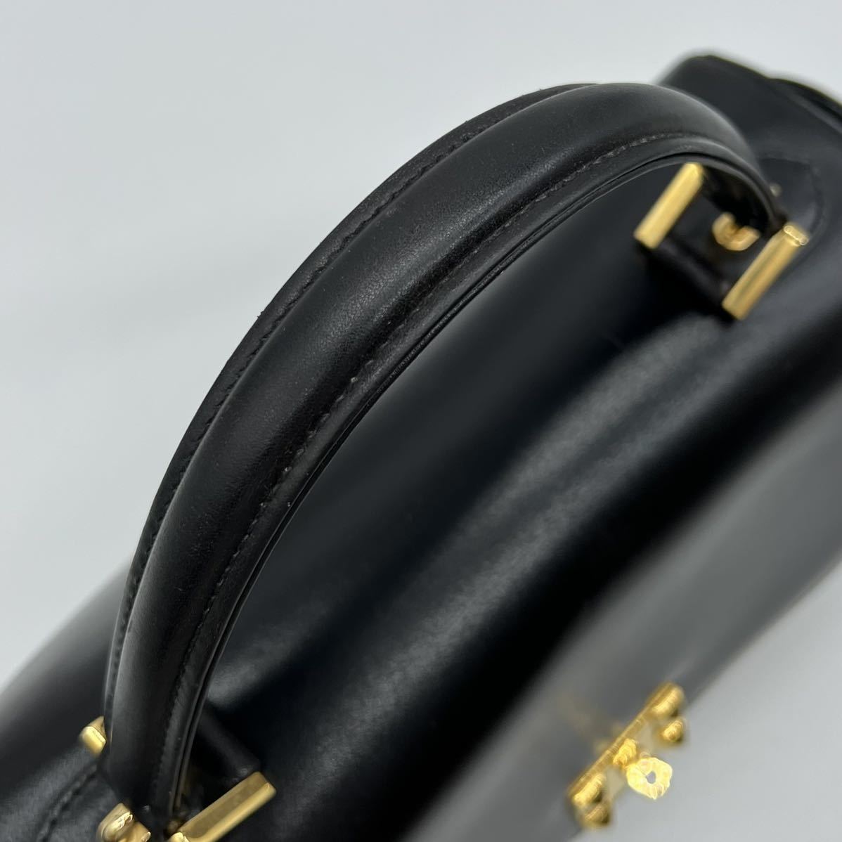 極美品○1円○BALLY バリー ボックスカーフ ハンドバッグ ゴールド金具  