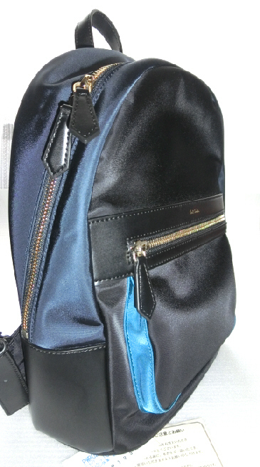 即決 ★ ポールスミス / B5 ミニ リュック @ 通勤 ビジネス カジュアル 黒x青 32，400 Paul Smith ★ 未使用