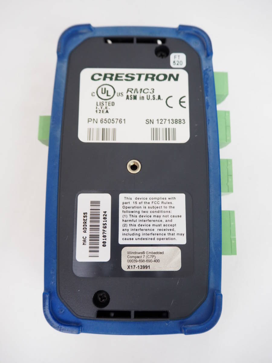 Crestron Rcm3 CRESTRON クレストロン コントローラー RMC3 コンピュータ周辺機器 3-シリーズ 超小型モデル ユーロブロック付き 後継RMC4 ...