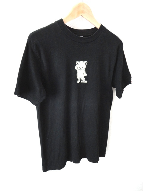 CUNE：キューン□ブッコロス 猫 プリント Tシャツ□ブラック□Msize