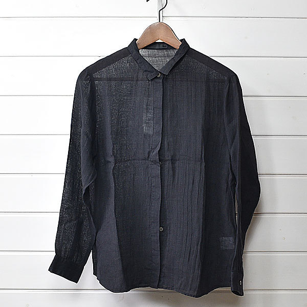 エヴァムエヴァ ボイル リネンシャツ 2 ブラック evam eva｜22f1307