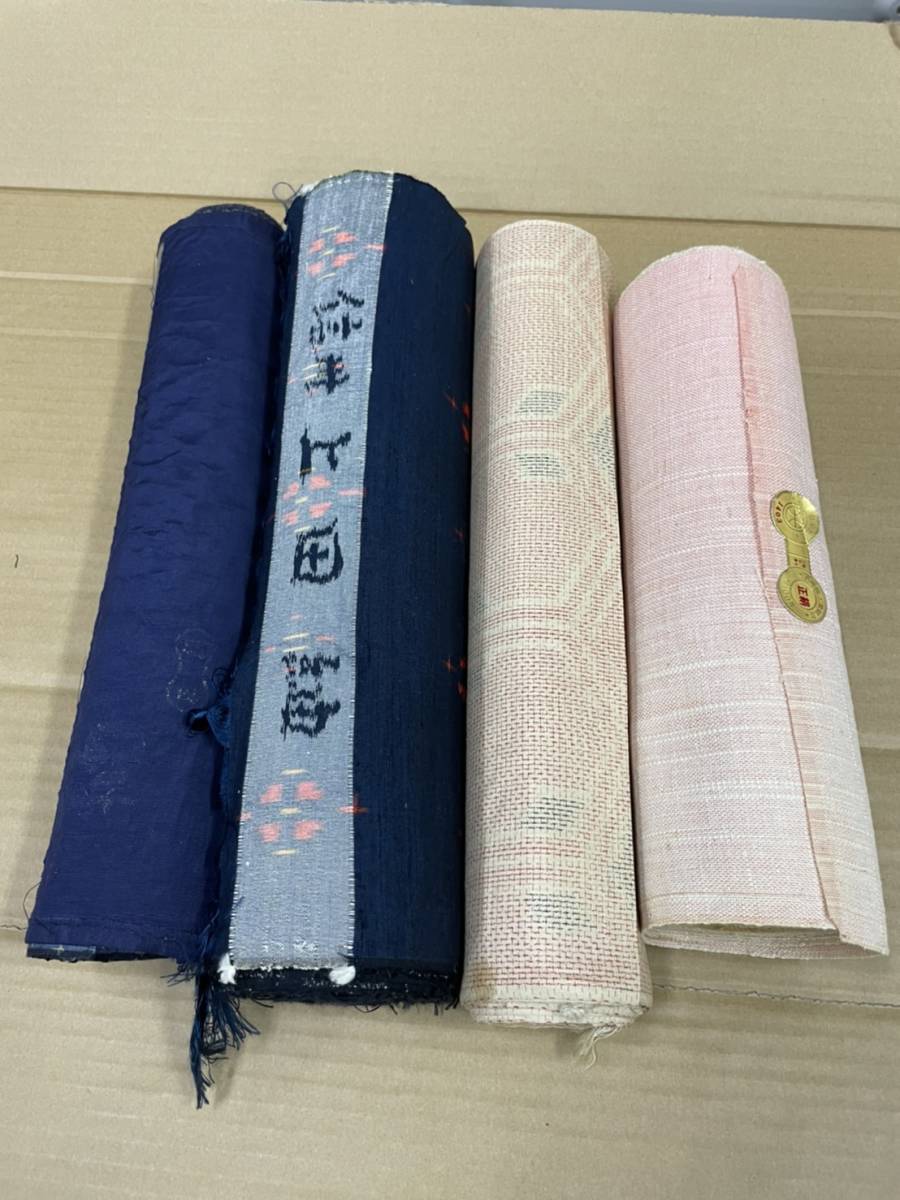 ② 反物 信州上田紬 信州袖 上田紬振興会 正絹 純絹 絹100% かすり 