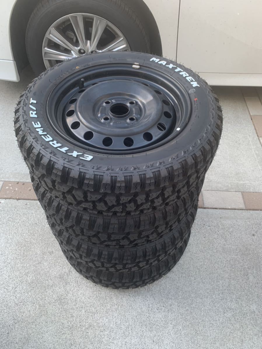 MAXTREX バリ山 165/65R14 タイヤほぼ新品 ゴツゴツタイヤ 軽トラ 軽 