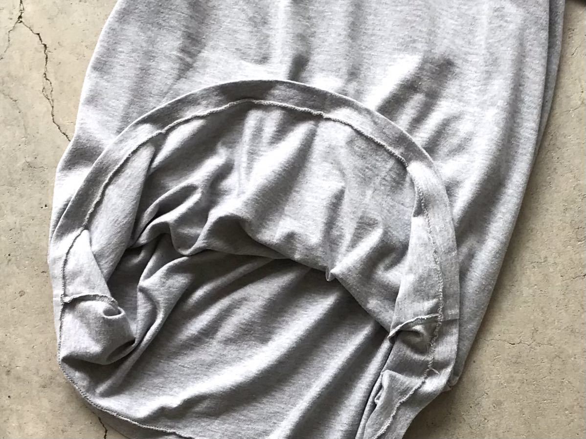 Papas Tシャツ M パパス メンズ 半袖 灰 グレー パパス Tシャツ グレー snc パパス(Papas) コットン混ロゴパッチヘンリーネックTシャツ