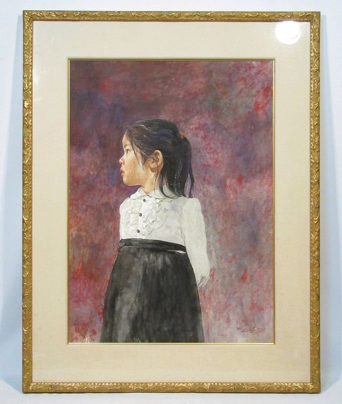 藤井勉 「少女 華」 0号 油彩画 真筆 Yahoo!オークション - 【五】真作