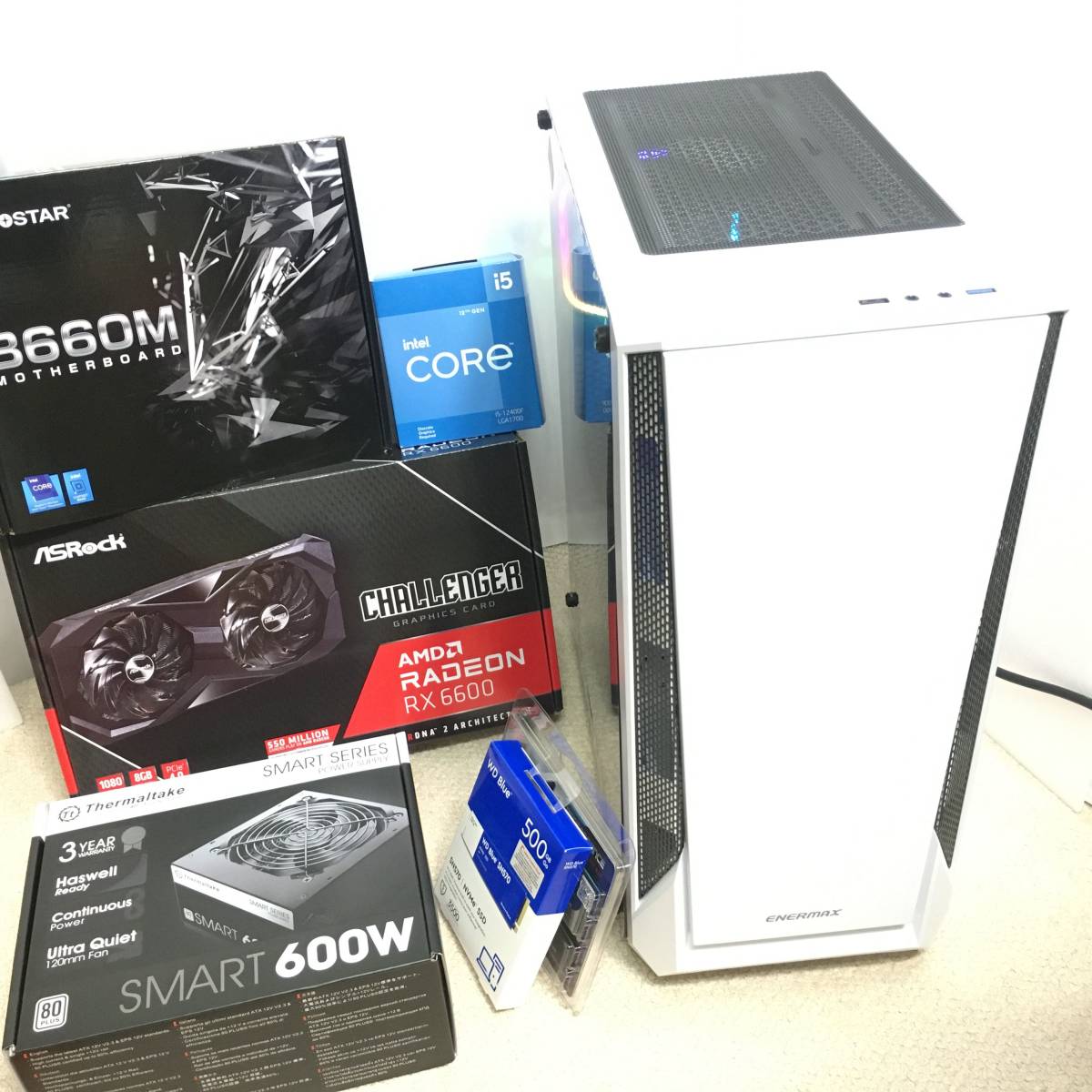 格安，爆買い ゲーミングPC Intel 最新12世代 i5 12400F/RX6600 性能はRTX3060の92 96% /メモリ16GB/M.2 SSD 500GB/WIN11(デスクトップ)｜売買されたオークション情報、yahooの商品情報をアーカイブ公開 - オークファン その他