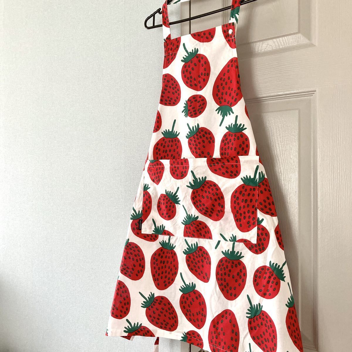 Mansikka マンシッカ いちご エプロン マリメッコ Marimekko mansikka