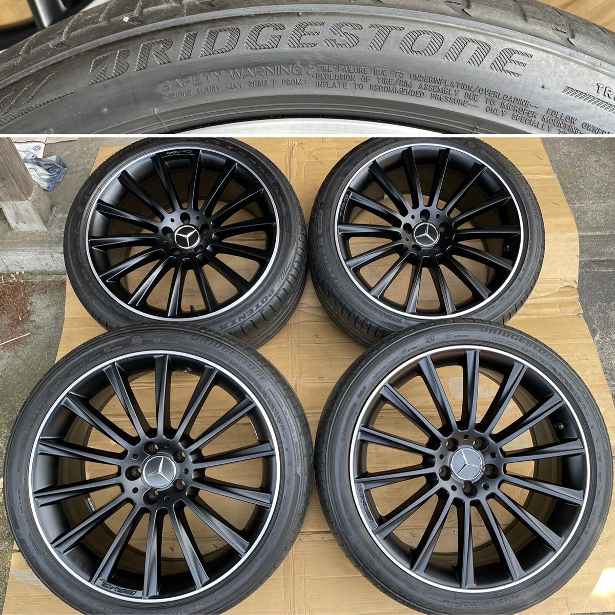 美品レアマットブラックメルセデスベンツS550ロングＷ２２２SクラスＡＭＧライン純正マルチスポークW221 C216 C217 CLS S63 S560 S65S600.