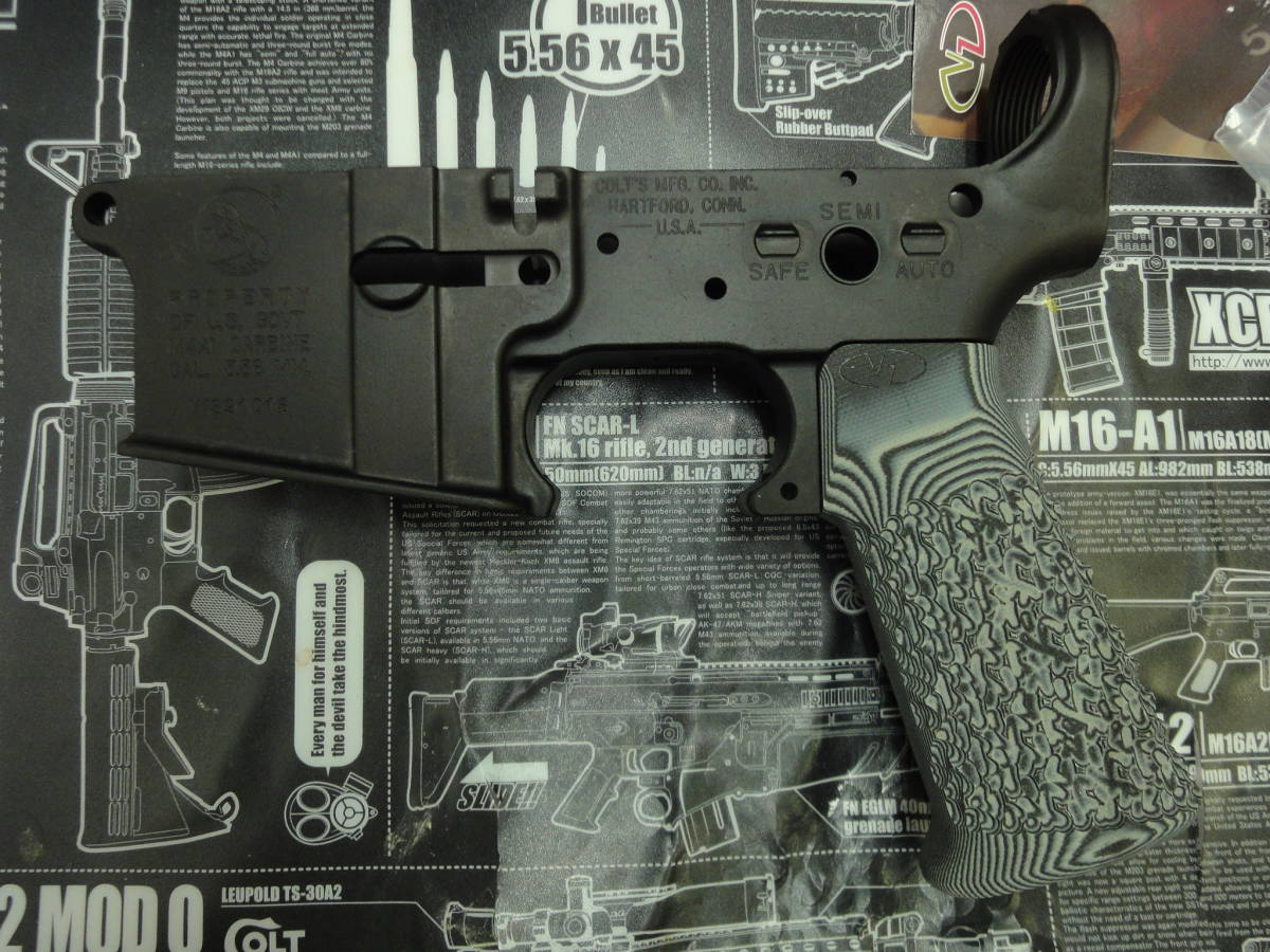 実物 VZ grips M4 AR15 STIPPLE gen2 黒灰 G10製 グリップ VZ Grip