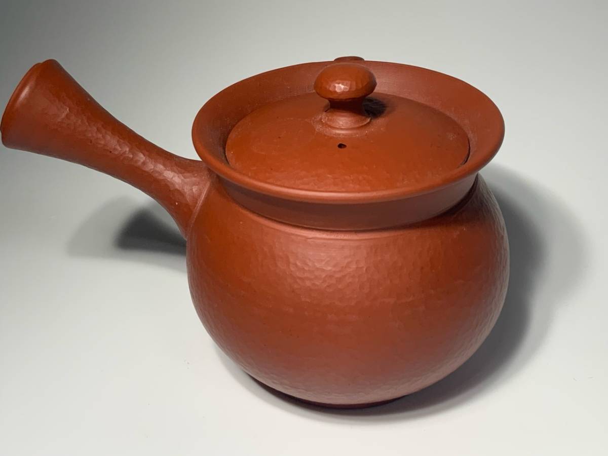 村田益規 常滑焼 朱泥 茶器 茶具 横手急須 急須 名工 : 煎茶道具 鳳