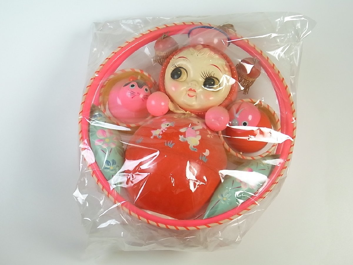 デッドストック セルロイド 起き上がりこぼし 赤ちゃん 玩具 高さ27cm