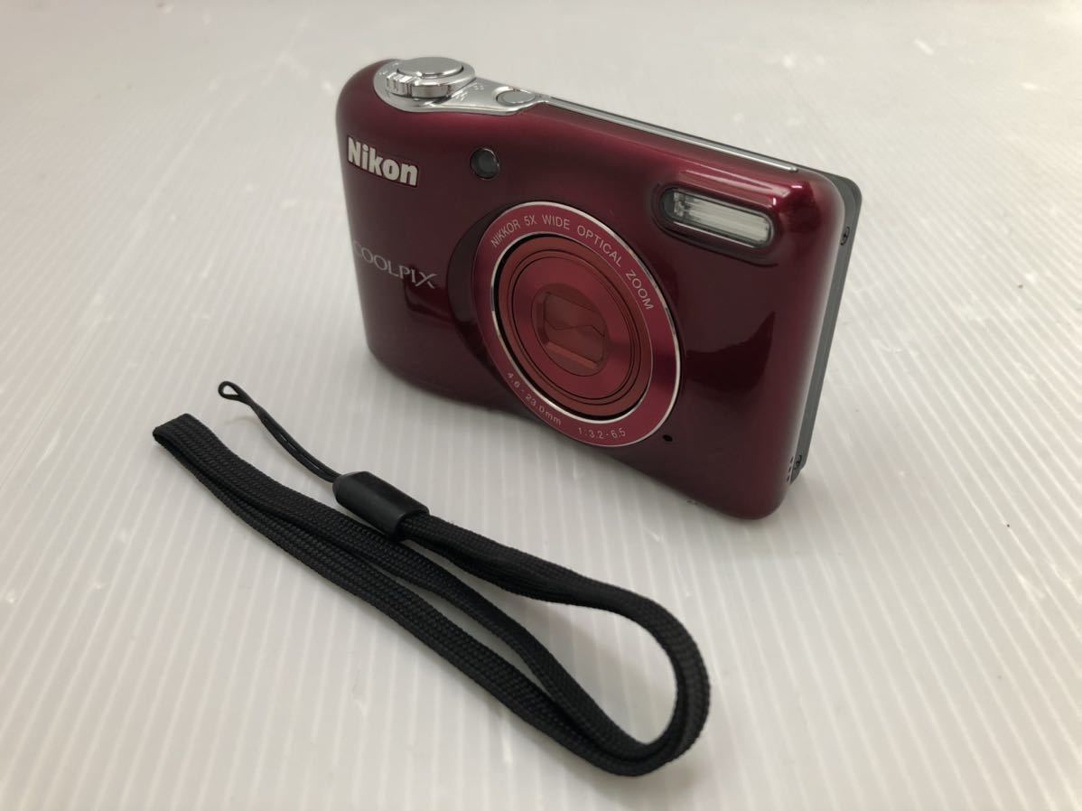Nicon デジタルカメラ COOLPIX L30 レッド 単3形電池 動作良好 ニコン