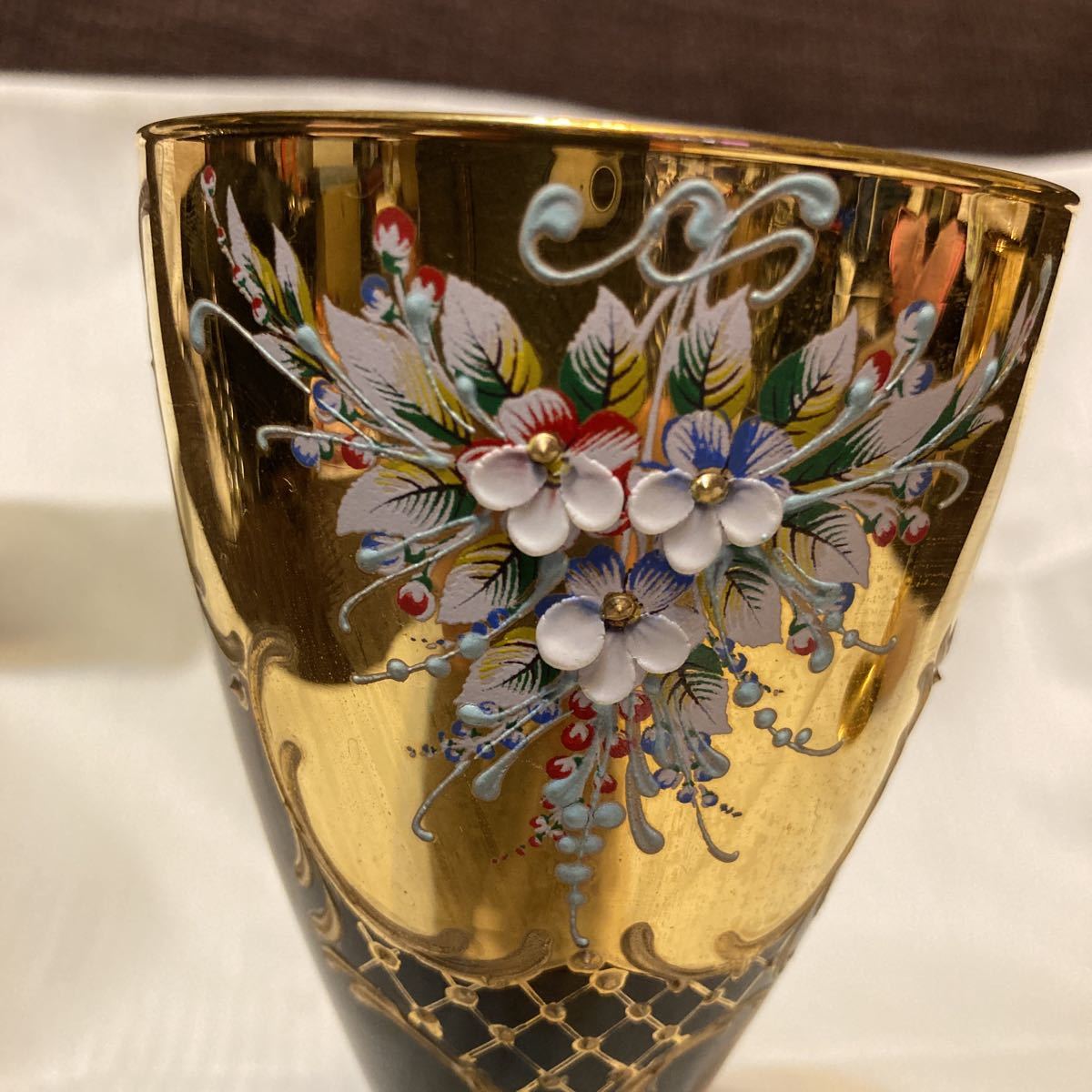 ベネチアングラス MURANO GLASS 24KT ペアグラス MADE IN ITALY ムラノ 