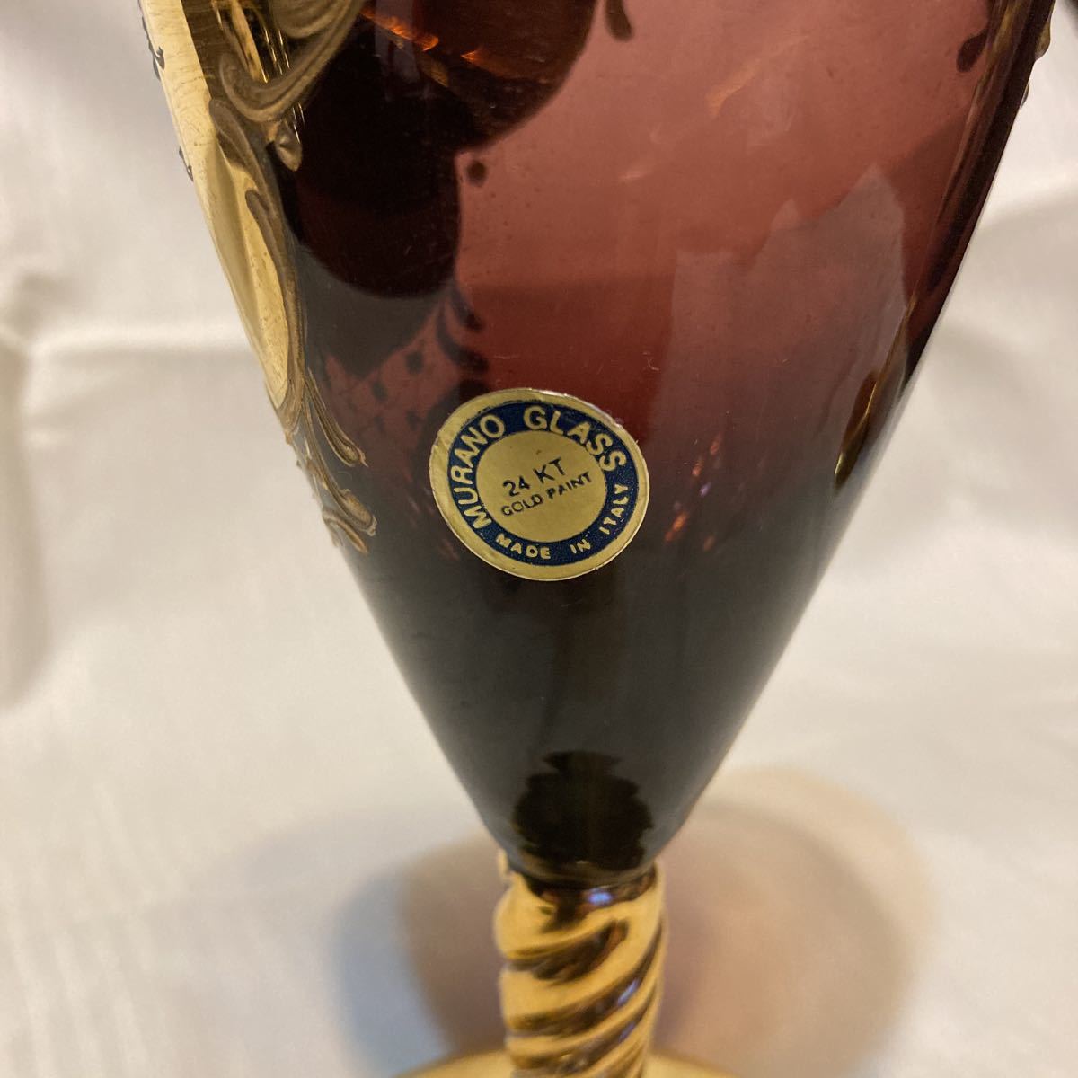 ベネチアングラス MURANO GLASS 24KT ペアグラス MADE IN ITALY ムラノ 