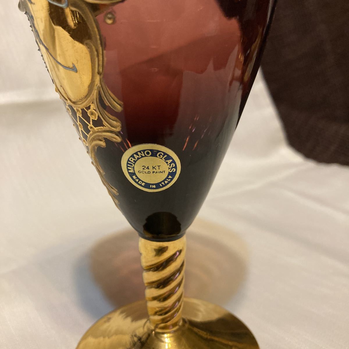 ベネチアングラス MURANO GLASS 24KT ペアグラス MADE IN ITALY ムラノ