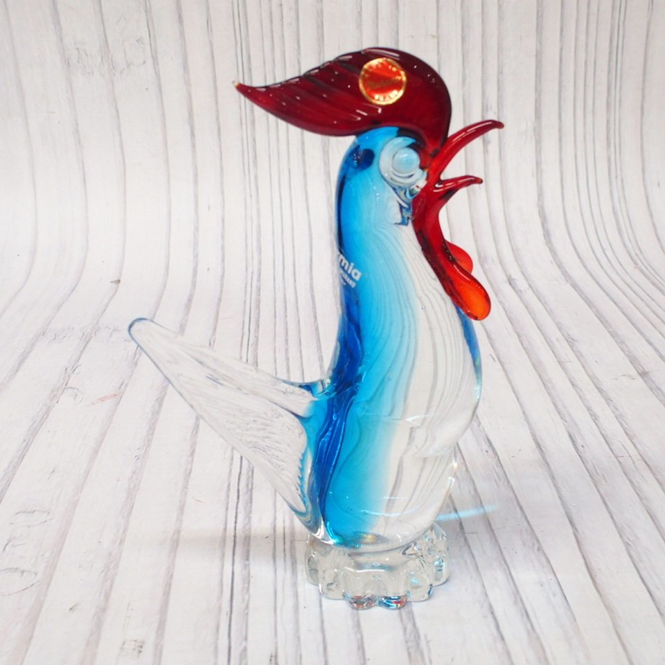 MURANO Formia ムラーノ　ヴェネチアン　鶏　美術品　工芸　イタリア製 MURANO Formia ムラーノ ヴェネチアン 鶏 美術品 工芸 イタリア製