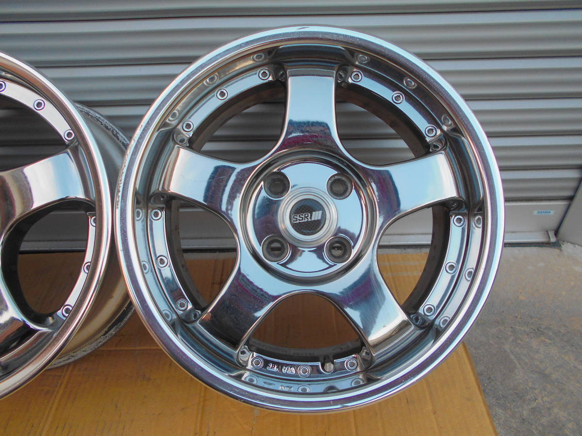 SSR SP1 15インチ 6J ⭕️PCD100 4穴 4本セット希少サイズ SSR プロフェッサー SP1-R 15インチ3本 15x6.5+40 PCD100 4穴 メッキ