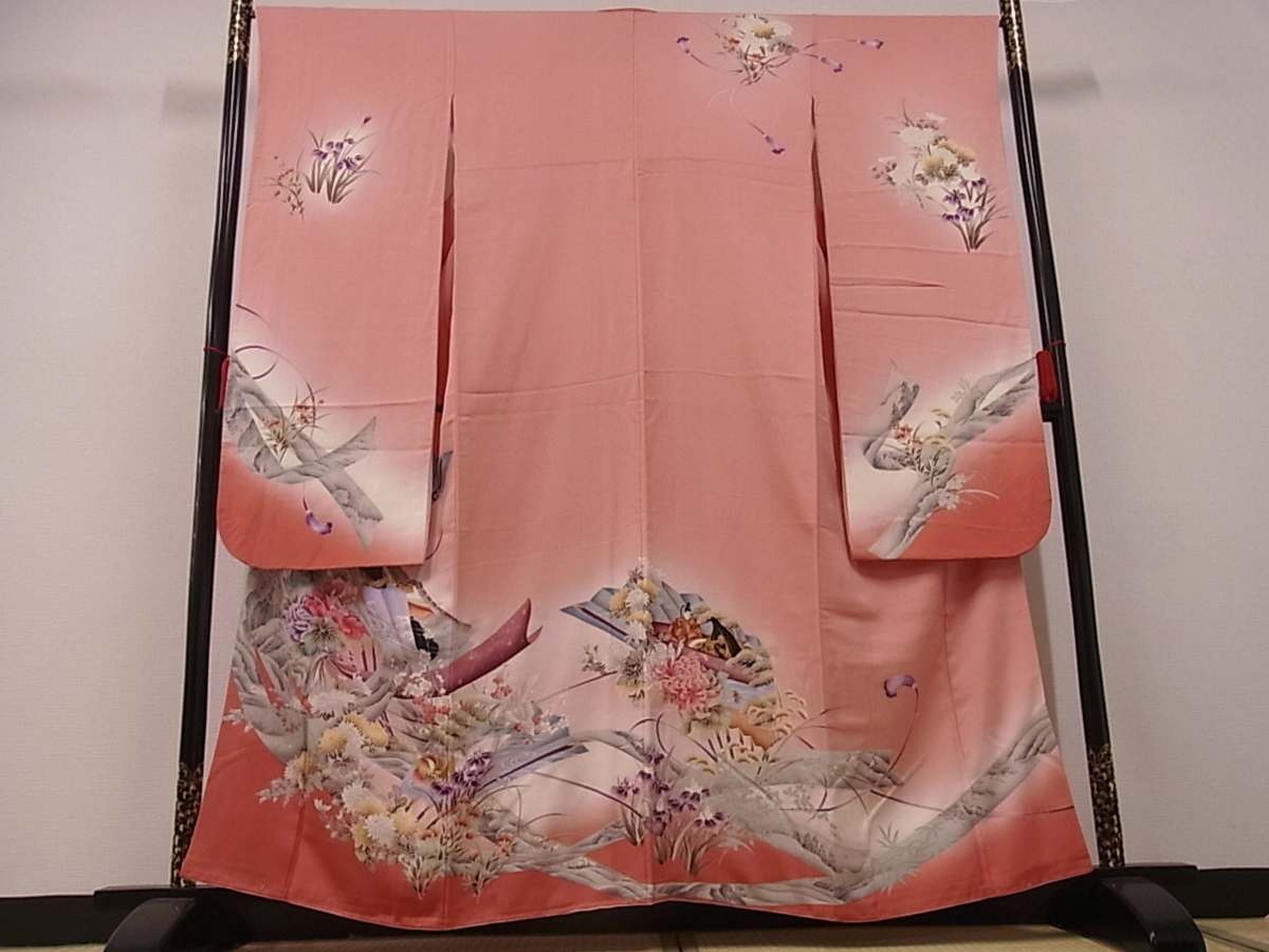 駒刺繍 逸品 乱菊 eee423 花美人着物□豪華振袖 伝統 四季の花 |