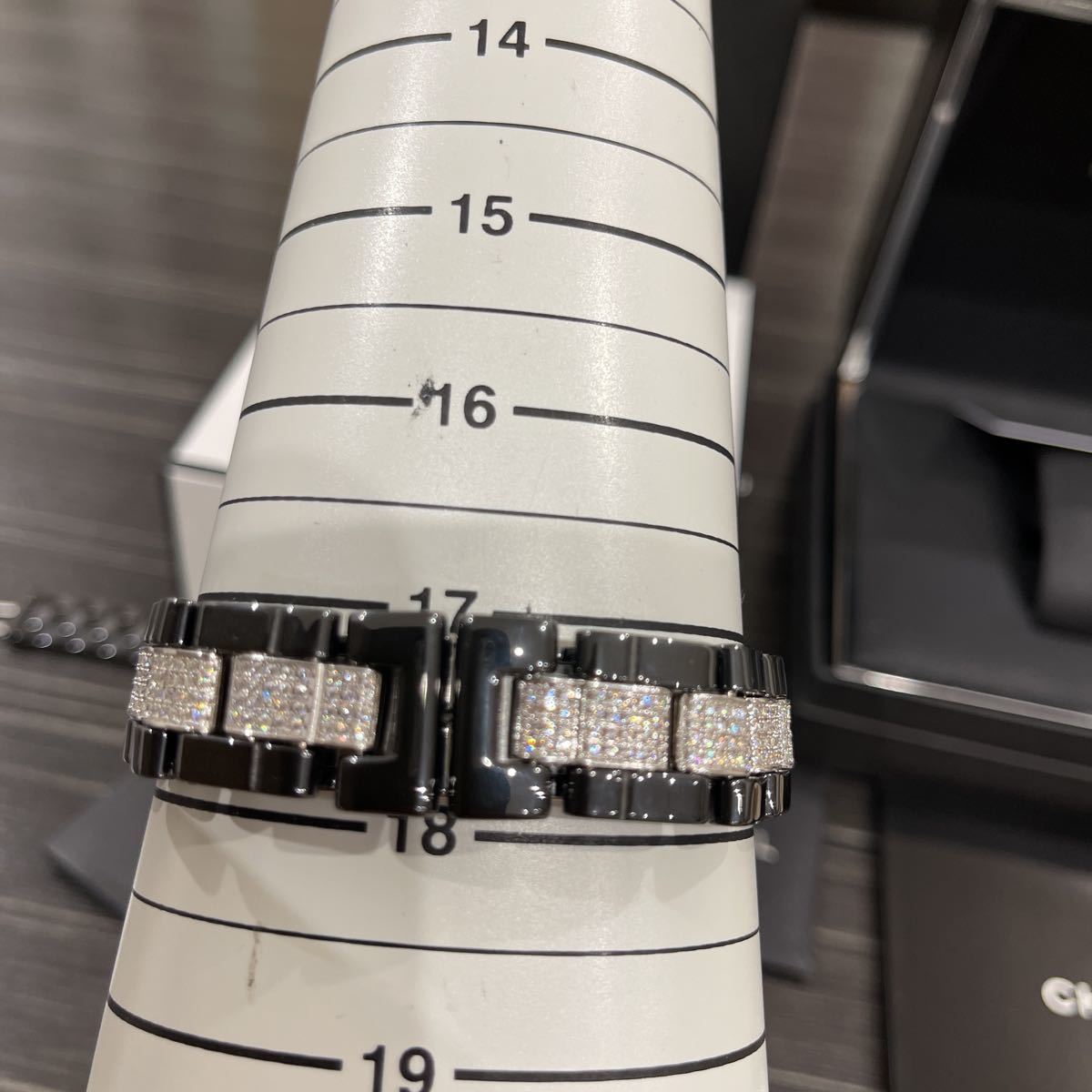 極美品 大粒ダイヤ CHANEL J12 41ミリ クロノ 黒 ダイヤ 自動巻 メンズ 