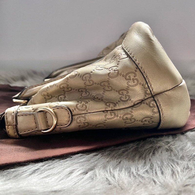 グッチ GUCCI GGシマ レザー 2way スーキー ブロンズ