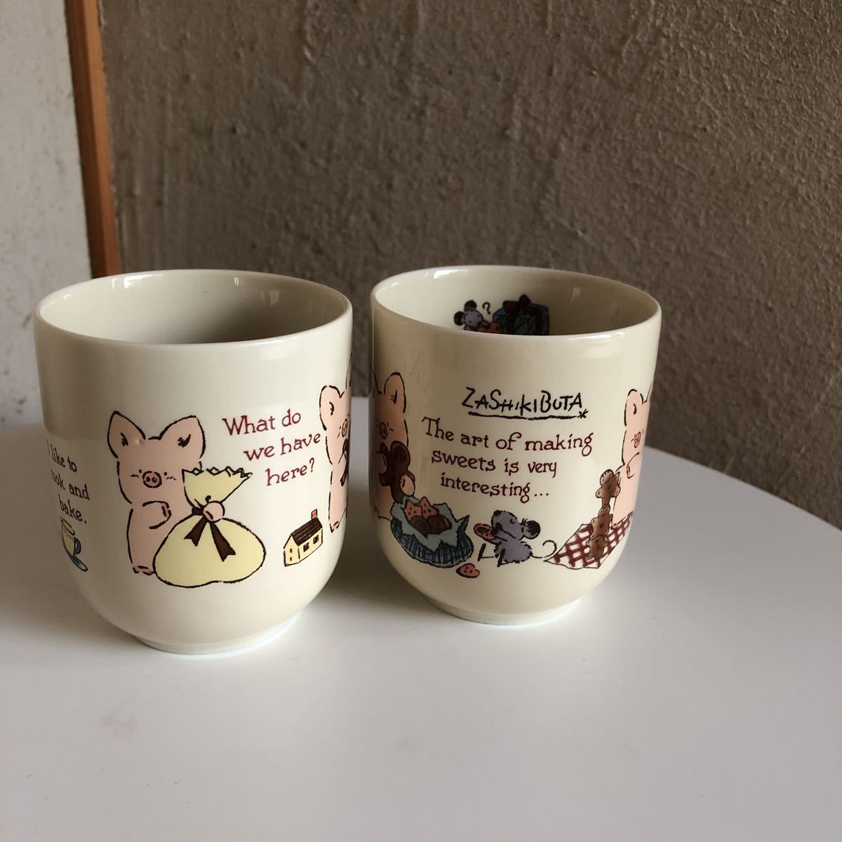 サンリオ ザシキブタ 湯呑み茶碗 当時物 レア 2個セット(サンリオ 