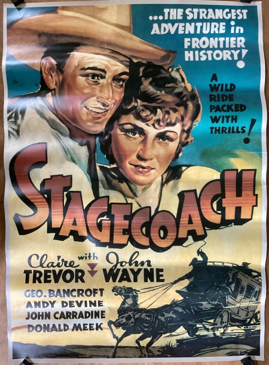 駅 馬車 映画 ポスター 戦前の映画ポスター 駅馬車 1940年代当時物