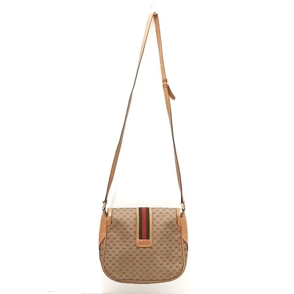 GUCCI シェリーライン オールドグッチ グッチ マイクロGG ヴィンテージ ショルダーバッグ オールド 良品 ショルダーバッグ&frasl;--&frasl;BRW&frasl;総柄&frasl;オールドグッチ &frasl; GUCCI(グッチ) 美品 極 - マイクロgg
