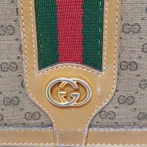 GUCCI シェリーライン オールドグッチ グッチ マイクロGG ヴィンテージ ショルダーバッグ オールド 良品 ショルダーバッグ&frasl;--&frasl;BRW&frasl;総柄&frasl;オールドグッチ &frasl; GUCCI(グッチ) 美品 極 - マイクロgg