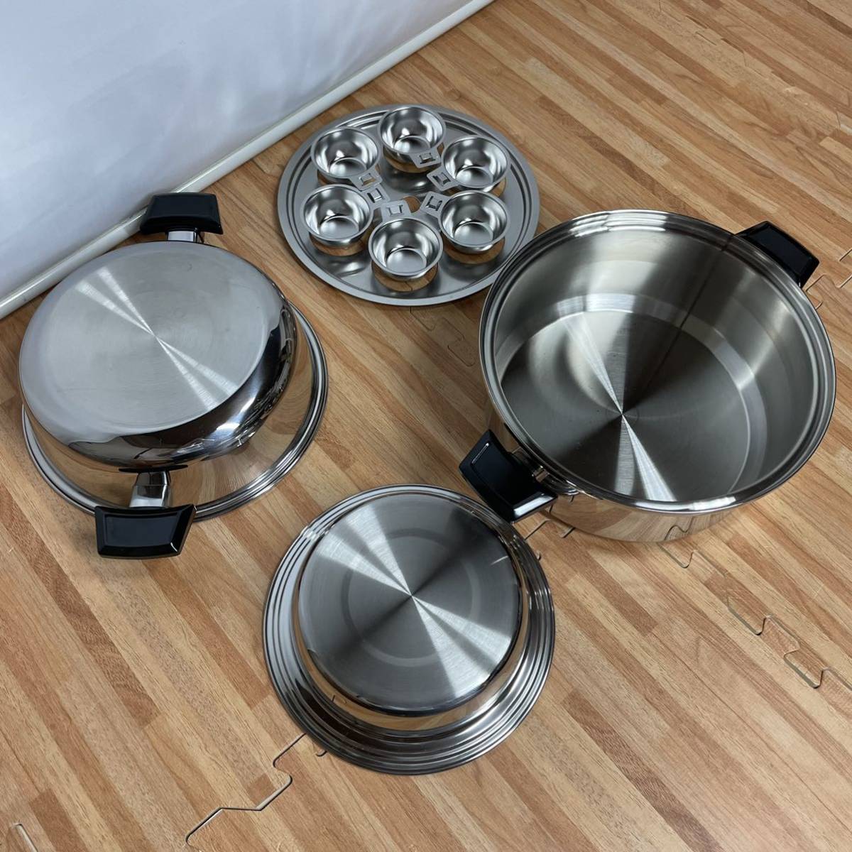 インコア INKOR 両手鍋 蒸し器 茶碗蒸し 蓋付き ステンレス 調理器具