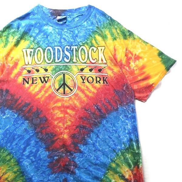 新作登場，2026 ウッドストックフェス 90s Woodstock 99年 オフィシャル ロゴ プリント バンド 半袖 Tシャツ タイダイ染め M メンズ 古着 当時物(Tシャツ)｜売買されたオークション情報、yahooの商品情報をアーカ Tシャツ
