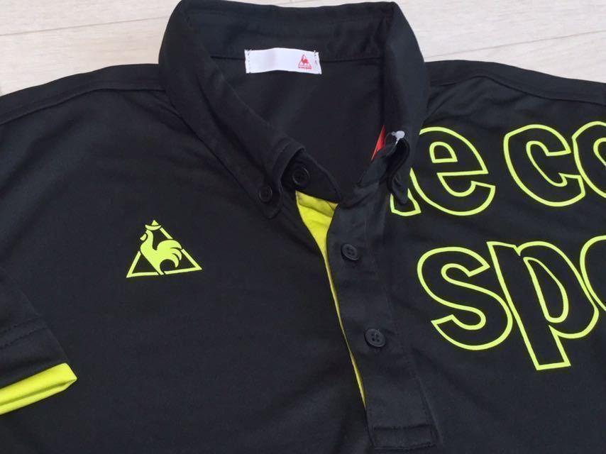  ルコック LE COQ SPORTIF ラージロゴ 吸汗速乾 半袖ボタンダウンシャツ ブラック サイズO LL 送料198円(ルコック)｜売買されたオークション情報、yahooの商品情報をアーカイブ公開 - オークファン シャツ