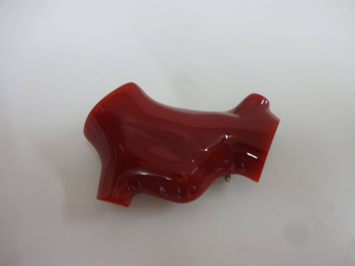 1円 血赤珊瑚 帯留め/ブローチ 約3㎝-5㎝ 17.5g(帯留め)｜売買された 