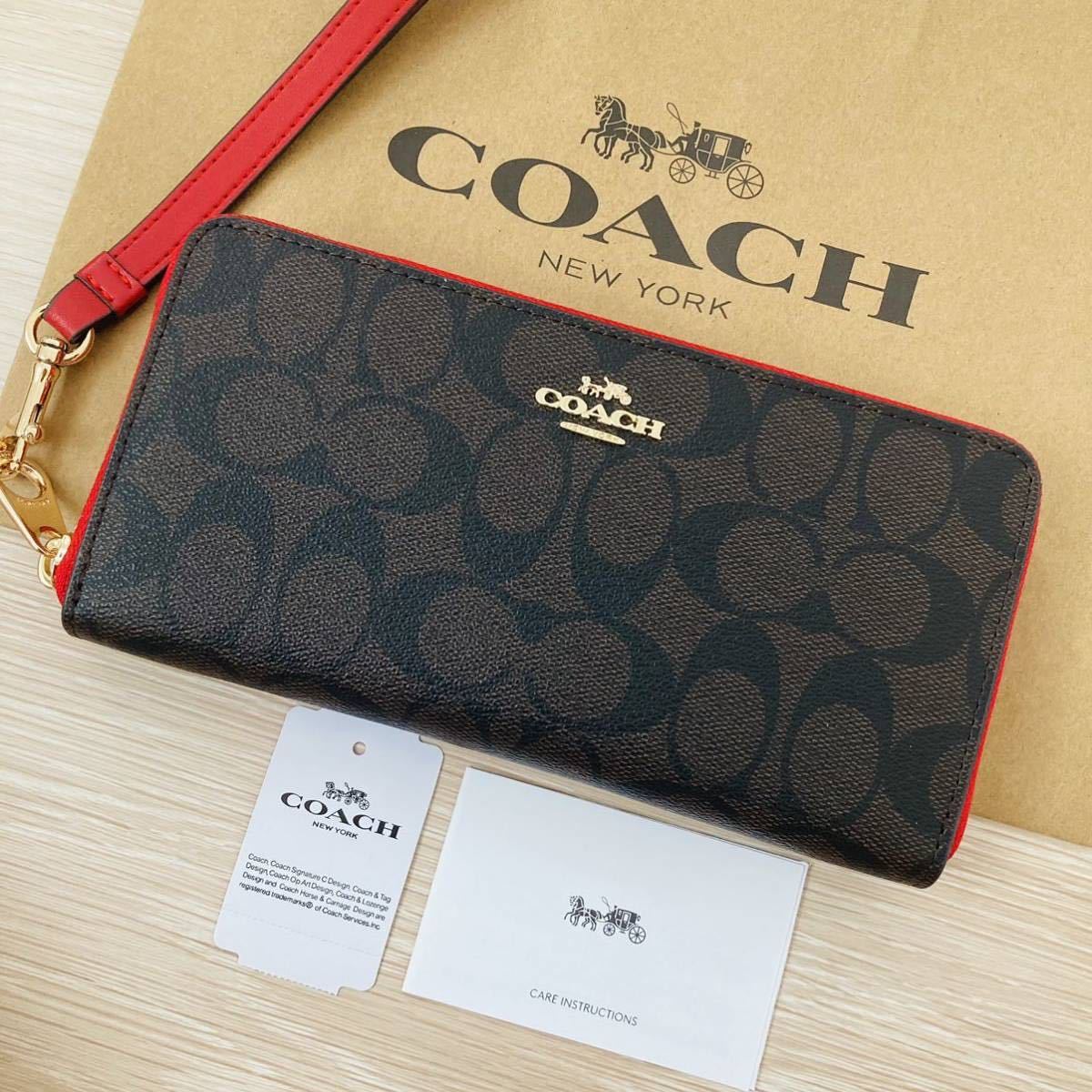 ☆COACH コーチ 4452 長財布 リストレット ラグジュアリーシグネチャー 