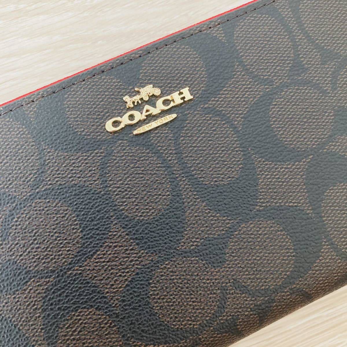 ☆COACH コーチ 4452 長財布 リストレット ラグジュアリーシグネチャー 