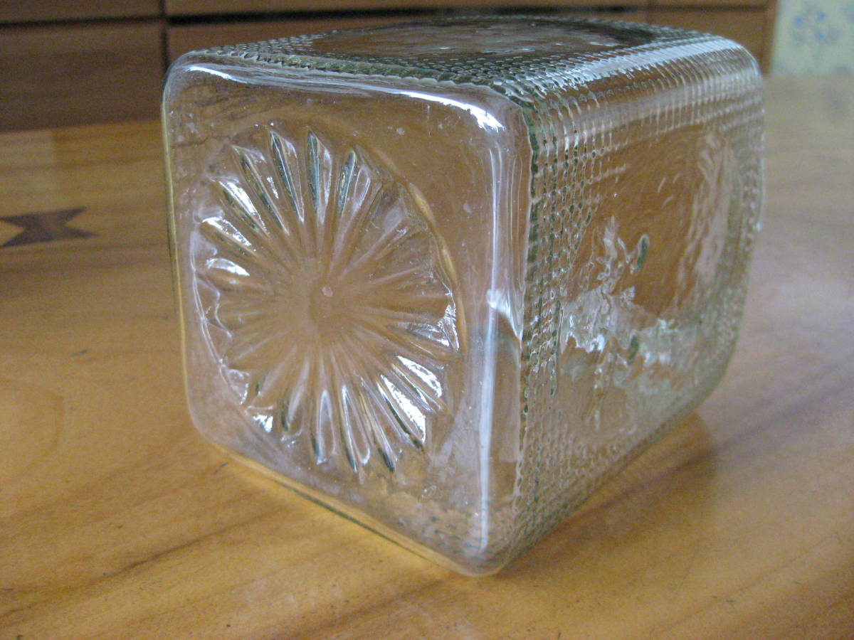 古いガラス瓶 飴屋瓶 菓子瓶 /あめや瓶 和ガラス 型ガラス 